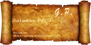 Galambos Pál névjegykártya