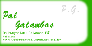 pal galambos business card